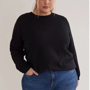 Penningtons ActiveZone Black Textured Sweatshirt